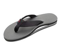 Rainbow Sandals Men's Double Layer Soft Top 1" EVA Rubber Filled Nylon Strap Black/Grey Size: 11-12