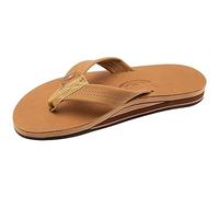 Rainbow Sandals Men's Leather Double Layer with Arch Wide Strap, Cafe, 12-13.5