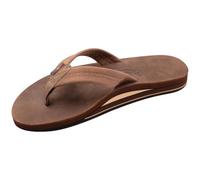Rainbow Sandals Men's Luxury Leather - Double Layer Arch Support with 1 Inch Strap, Nogales Wood, Men's Size S / 7.5-8.5, Nogale Wood