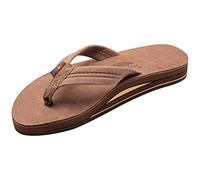 Rainbow Sandals Mens Luxury Leather - Double Layer Arch Support with 1" Strap brown Size: 11-12