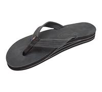Rainbow Sandals Women's Double Layer Leather w/ 3/4" Strap, Premier Black, 7.5-8.5