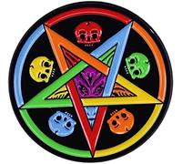 Rainbow Satan Star Pentagram Baphomet Enamel Pin LGBT Pride Skull Goat Brooch Metal Lapel Pins Badge Denim Jewelry Gift for Backpacks Women Men, Alloy Steel, no gemstone