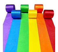 Rainbow Satin Ribbon 65.6Yd × 1.97" Wide Colorful Ribbon for Gifts Wrapping DIY Craft Fringe Hanging Party Streamer Garland Backdrop Birthday Fiesta Carnival Wedding Baby shower Decorations Supplies