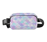 Rainbow Scales Mermaid Waterproof Fanny Packs Womens Belt Bag Hip Pack Bright Travel Waist Pack for Men, Rainbow Scales Mermaid, 8 x 5.3 x 2.3 inch, Funny Cute, Rainbow Scales Mermaid, 8 x 5.3 x 2.3