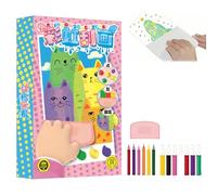 Rainbow Scratch Art,DIY Rainbow Scratch Painting,R/ainbow Scratch Art Postcard Set,Creative Squeegee A/rt Paint Kit,with 20 Double-Sided Postcards,7 Paint Pens,6 Markers,1 Sticker,1 Scraper