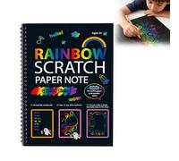 Rainbow Scratch Art for Kids, Rainbow Scratch Paper Crafts Note for Age 3-10, Arts and Crafts for Kids, Art Set for 6-12, Christmas Birthday Presents for Boys Girls Age 5-10 (1PC)