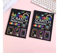Rainbow Scratch Art for Kids, Rainbow Scratch Paper Crafts Note for Age 3+, 2025 New Arts and Crafts for Kids, Stimulate Creative Thinking and Enhance Practical Skills (2PCS)