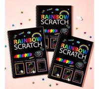 Rainbow Scratch Art for Kids, Rainbow Scratch Paper Crafts Note for Age 3+, 2025 New Arts and Crafts for Kids, Stimulate Creative Thinking and Enhance Practical Skills (3PCS)