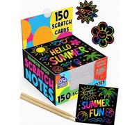Rainbow Scratch Art for Kids & Teens - 150 Pcs Scratch Paper Mini Notes