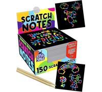 Rainbow Scratch Art for Kids & Teens - 150 Pcs Scratch Paper Mini Notes | Arts and Crafts Supplies Ages 4-12, Stocking Stuffers for Kids, Activities for Classroom, Camping, Summer, Travel, & Wedding