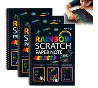 Rainbow Scratch Art, Magical Rainbow Scratch Paper for Kids, Christmas Birthday Presents for Boys Girls (3PCS)