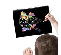 Rainbow Scratch Paper Art Set, Premium Scratch Paper Note, Magic Color Drawing Scratch-Off Book, Scratch Off Paper Children Art Crafts, Scratch Off Notes, Magic Scratch Off Paper Set