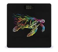 Rainbow Sea Turtle Neon Digital Bathroom Weighing Scales for Body Weight LCD Display