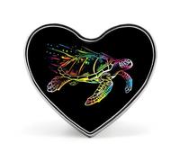 Rainbow-Sea-Turtle-Neon Heart Lapel Pin Metal Brooch Badge For Clothing Jackets Hat Backpack