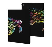Rainbow Sea Turtle Neon Slim Case Compatible with iPad 10th 9th 8th 7th Generation 2022 2021 2020 2019 Protective Cover Stand