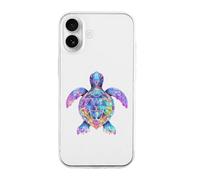 Rainbow Sea Turtle Tribal Tattoos Personalized Phone Case Cover Compatible with iPhone 16/16 Plus/16 Pro/16 Pro Max/16 E