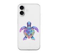 Rainbow Sea Turtle Tribal Tattoos Personalized Phone Case Cover Compatible with iPhone 16/16 Plus/16 Pro/16 Pro Max/16 E