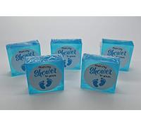 Rainbow Sensation 12 x Baby Shower soap favours game prize gift boy girl unisex little feet (Blue)