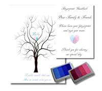 Rainbow Sensation Baby Shower Finger Print Tree Boy or Girl Gender Reveal Prediction Game Twinkle Twinkle Little Star