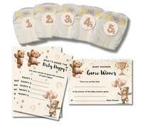 Rainbow Sensation Dirty Nappy Baby Shower Game Teddy Bear Brown/Unisex Neutral Boy Girl Game Prize (40 Players)
