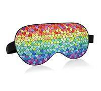 Rainbow Sequins Hearts Bird Eye Fabric Sleep Mask, Blindfold, Super Smooth Eye Mask