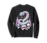 Rainbow Serpent Coiled On Skulls Sweatshirt