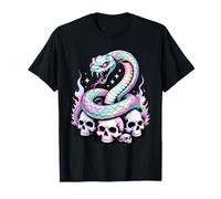 Rainbow Serpent Coiled On Skulls T-Shirt