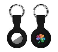 Rainbow Shamrock Irish Gay Proud Keychain Holder Case Compatible with AirTag Waterproof Silicone Shell Protective Case 1PCS