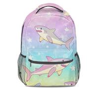 Rainbow Shark Kids Backpack, Cartoon Print Bookbag, 3D Cute Daypack for Preschool Elementary School (print 1)