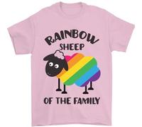 Rainbow Sheep Funny Gay Pride Day LGBT Mens T-Shirt 100% Cotton Light Pink XL