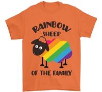 Rainbow Sheep Funny Gay Pride Day LGBT Mens T-Shirt 100% Cotton Orange 2XL