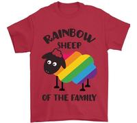 Rainbow Sheep Funny Gay Pride Day LGBT Mens T-Shirt 100% Cotton Red 5XL