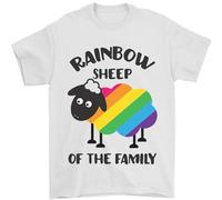 Rainbow Sheep Funny Gay Pride Day LGBT Mens T-Shirt 100% Cotton White L