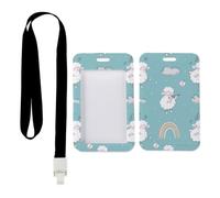 Rainbow Sheep ID Card Holder with Black Lanyard, Ski Pass Holder, Vertical ID Cards Protector for Teacher, Vertical Cards Protector for Worker, Nurse Essentials Work Nurse Accessories