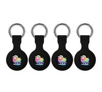 Rainbow Sheep Lgbtq Proud Keychain Holder Case Compatible with AirTag Waterproof Silicone Shell Protective Case 4PCS