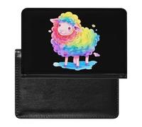 Rainbow Sheep LGBTQ Proud Passport Holder Cover Wallet Card Case with Vaccine Card Slot Travel Accessories for Women Men