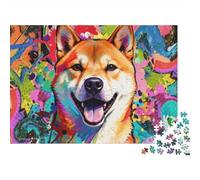Rainbow Shiba Inu Wooden Jigsaw Puzzle Waterproof 1000 Piece Puzzles for Adults Impossible Home Decoration
