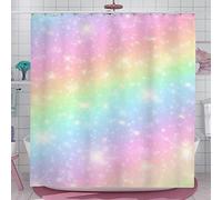 Rainbow Shower Curtain for Kids Girls Boho Colorful Multicolour Iridescent Rainbow Gradient Pastel Girly Shower Curtain Decor for Bath Fabric Curtains Bathroom Decor Sets with 12 Hooks 72x72 inch…