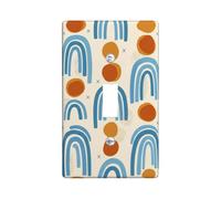 Rainbow Single Light Switch Cover Plate, Modern Abstract Circle Dot None Blue Plastic Standard Size Switch Plate Decorative for New Apartment Home Bedroom Office Decor (Single)