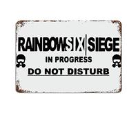 Rainbow Six Siege in Progress Do Not Disturb Metal Sign with Funny Quotes Motivational Wall Decorations for Living Room Rustic Art Kitchen Signs Hanging 8x6 inch