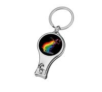 Rainbow Skeleton LGBT Flag Pride Nail Clipper for Men Women Portable Metal Nail Cutter with Nail File