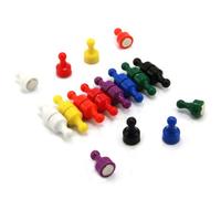 Rainbow Skittle Magnet for Fridge, Office, Whiteboard, Noticeboard, Filing Cabinet - 8 Colours - 12mm dia x 21mm tall - Pack of 16