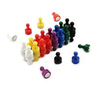 Rainbow Skittle Magnet for Fridge, Office, Whiteboard, Noticeboard, Filing Cabinet - 8 Colours - 12mm dia x 21mm tall - Pack of 32