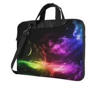 Rainbow Sky And Moon Printed Waterproof Laptop Case Ultra-Thin Portable One-Shoulder Laptop Bag 600d Oxford 13in/14in/15.6in