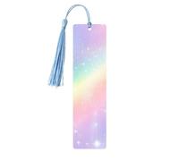 Rainbow Sky Bookmark Galaxy Star Wooden Bookmark with Tassel Book Mark for Women Men Reading Page Markers Gifts for Book Lovers