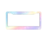 Rainbow Sky License Plate Frames 2pcs, Galaxy Star Rust-Proof Aluminum Universal Car Tag Frame with Screw Caps for Vehicles Trucks Vans SUVs 12 x 6 Inch