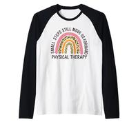 Rainbow Small Steps Move Us Forward Physical Therapy Pride Raglan Baseball Tee
