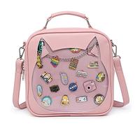 RAINBOW SMILE Ita Bag Multi-Purpose Backpack Crossbody Heart Purse Kawaii Pin Display with Insert, 06-pink, Tote