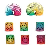 Rainbow Smiley Face Springs Box of 60 - Bulk Wholesale Childrens Party Bag Favour Filler Fete Lucky Dip Prizes Toys