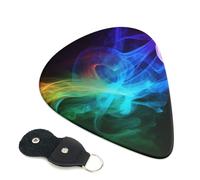 Rainbow Smoke 6 Pack Guitar Picks With Holder, Personalized Guitar Plectrums Non-Slip Portable Ukulele Bass Picks 0.46mm For Acoustic Guitar Lovers Gifts